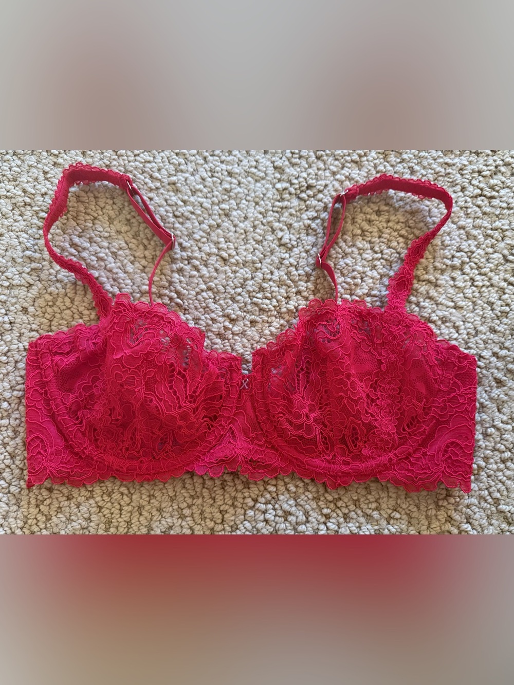 Savage X Fenty Red Lace Underwire Bra